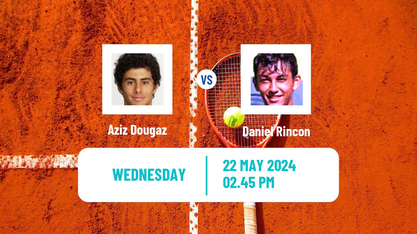 Tennis ATP Roland Garros Aziz Dougaz - Daniel Rincon