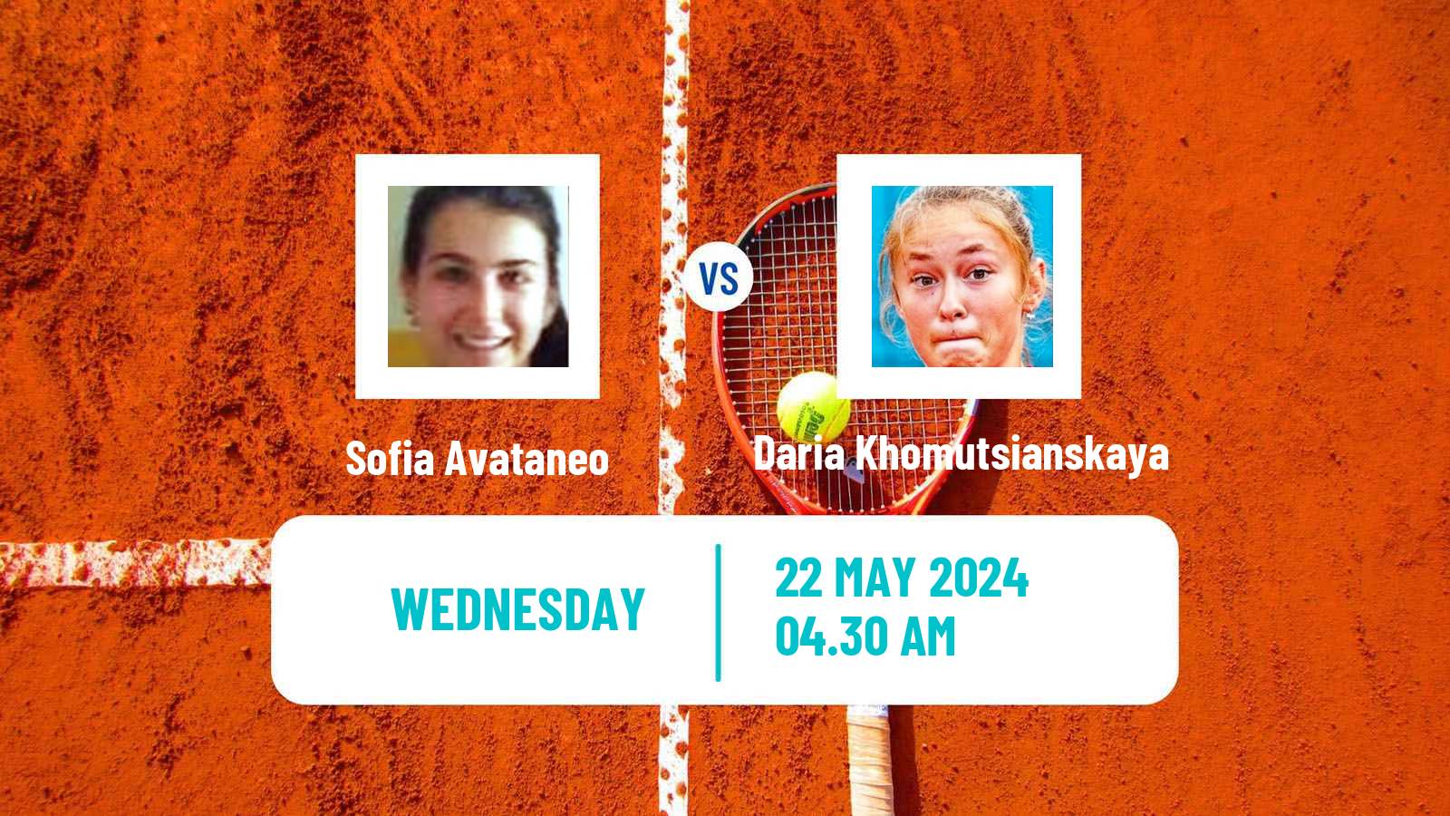 Tennis ITF W15 Monastir 19 Women Sofia Avataneo - Daria Khomutsianskaya