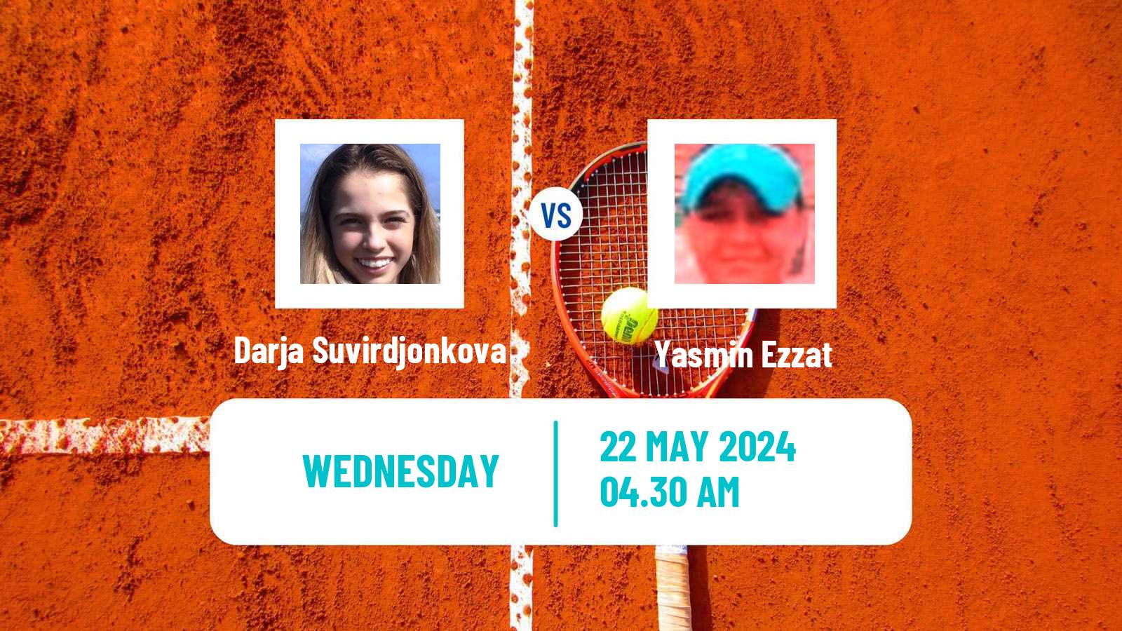Tennis ITF W15 Monastir 19 Women Darja Suvirdjonkova - Yasmin Ezzat