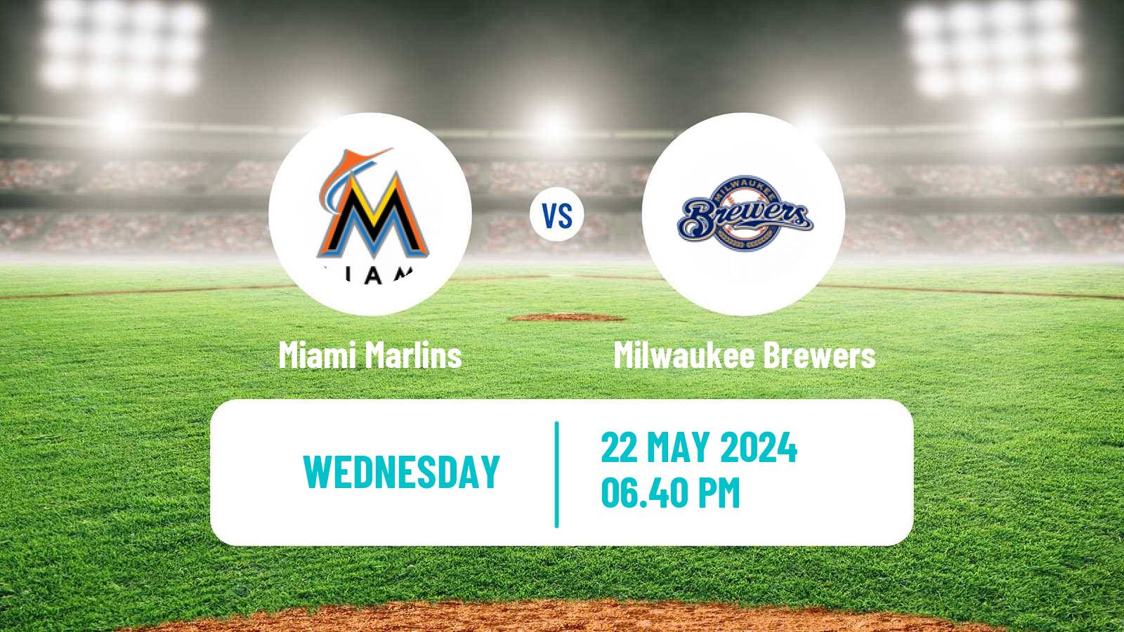 Baseball MLB Miami Marlins - Milwaukee Brewers