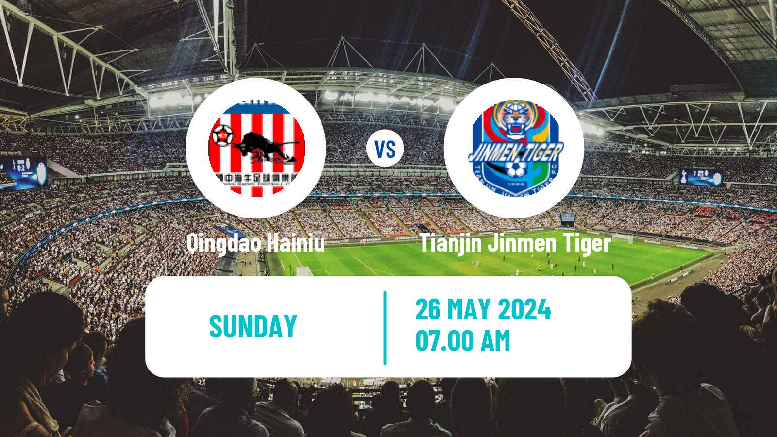 Soccer Chinese Super League Qingdao Hainiu - Tianjin Jinmen Tiger