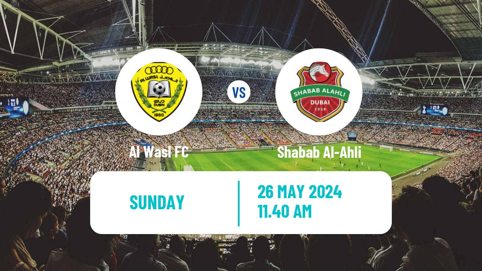 Soccer UAE Football League Al Wasl - Shabab Al-Ahli
