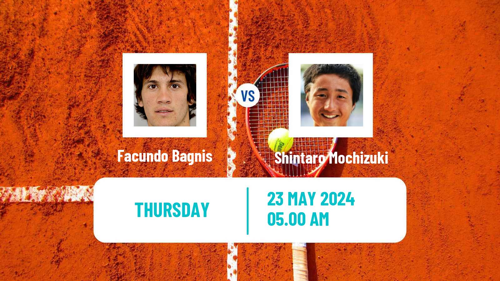 Tennis ATP Roland Garros Facundo Bagnis - Shintaro Mochizuki