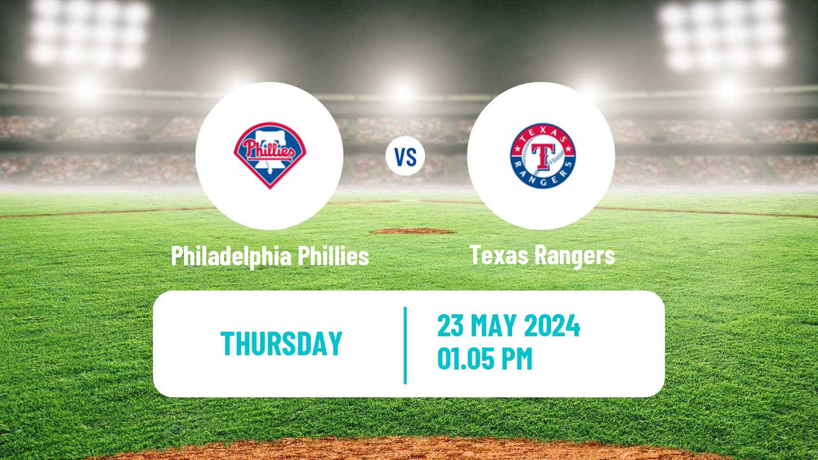 Baseball MLB Philadelphia Phillies - Texas Rangers