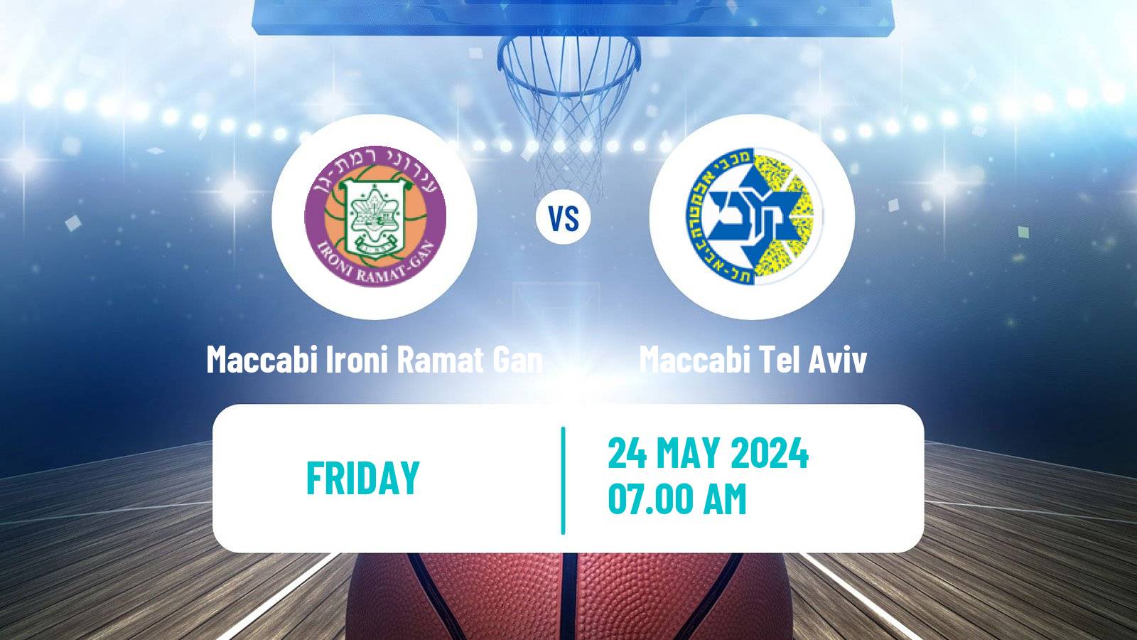 Basketball Israeli Basketball Super League Maccabi Ironi Ramat Gan - Maccabi Tel Aviv
