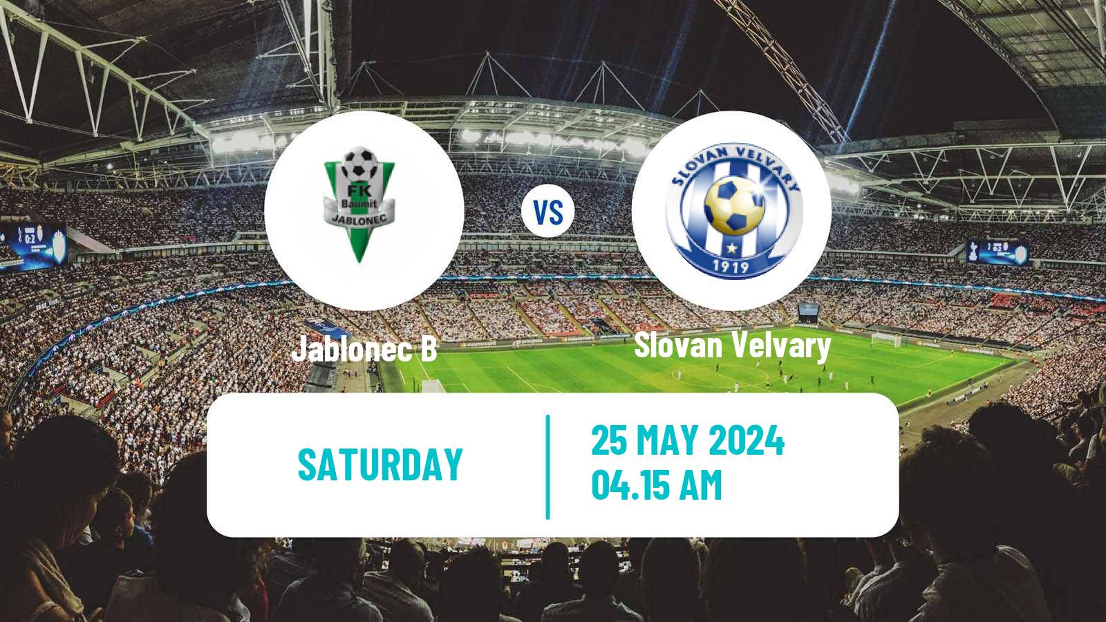 Soccer Czech CFL Group B Jablonec B - Slovan Velvary