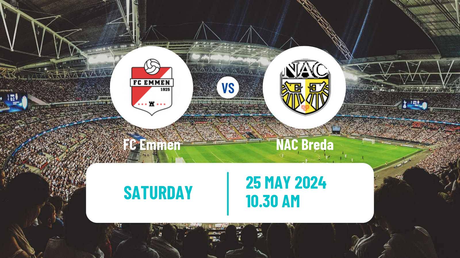 Soccer Dutch Eerste Divisie Emmen - NAC Breda