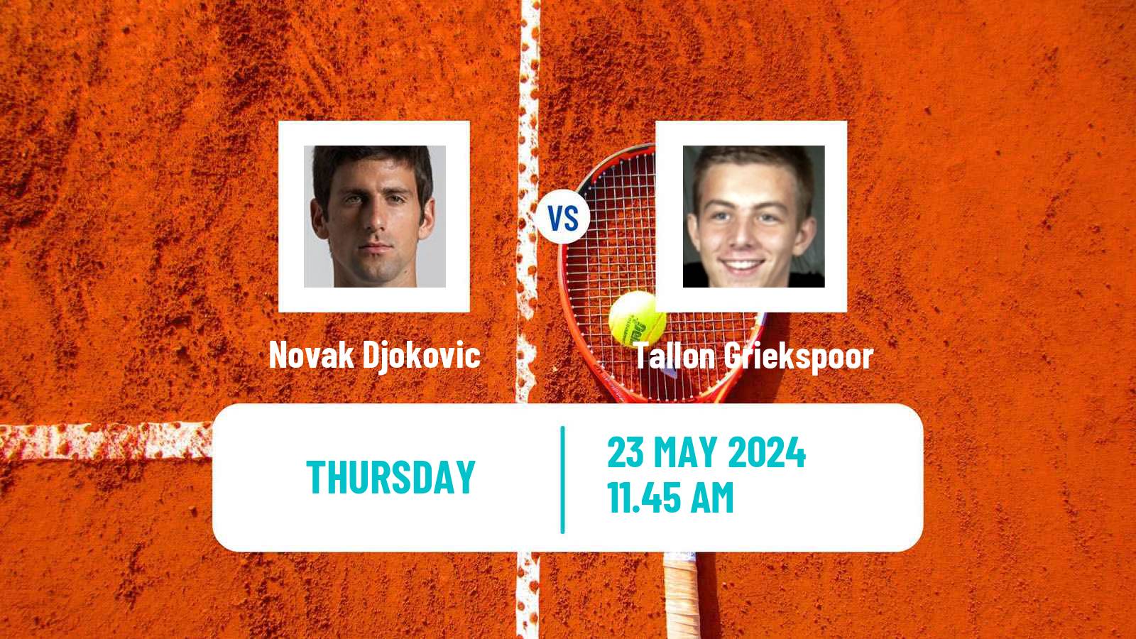 Tennis ATP Geneva Novak Djokovic - Tallon Griekspoor