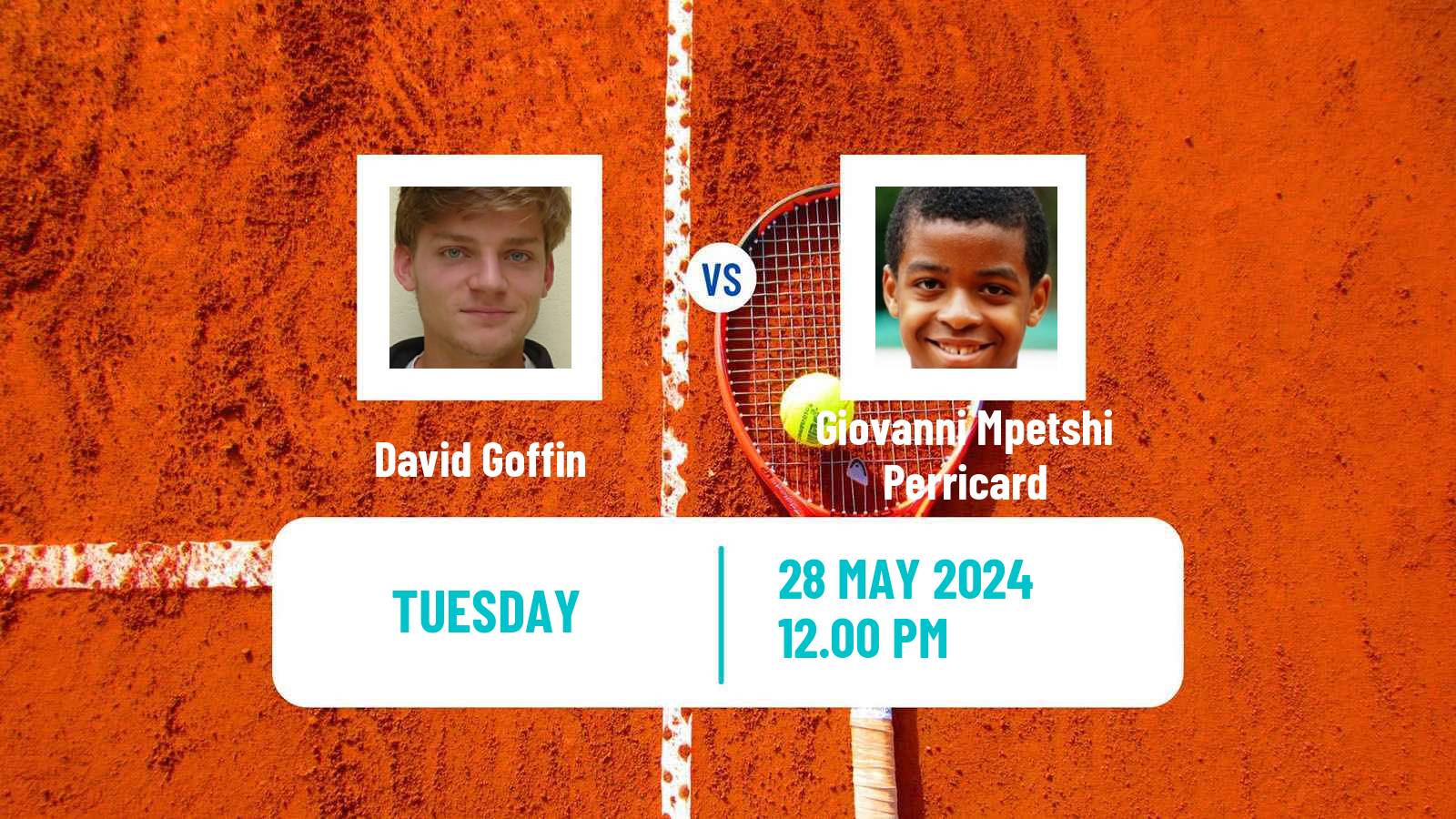 Tennis ATP Roland Garros David Goffin - Giovanni Mpetshi Perricard