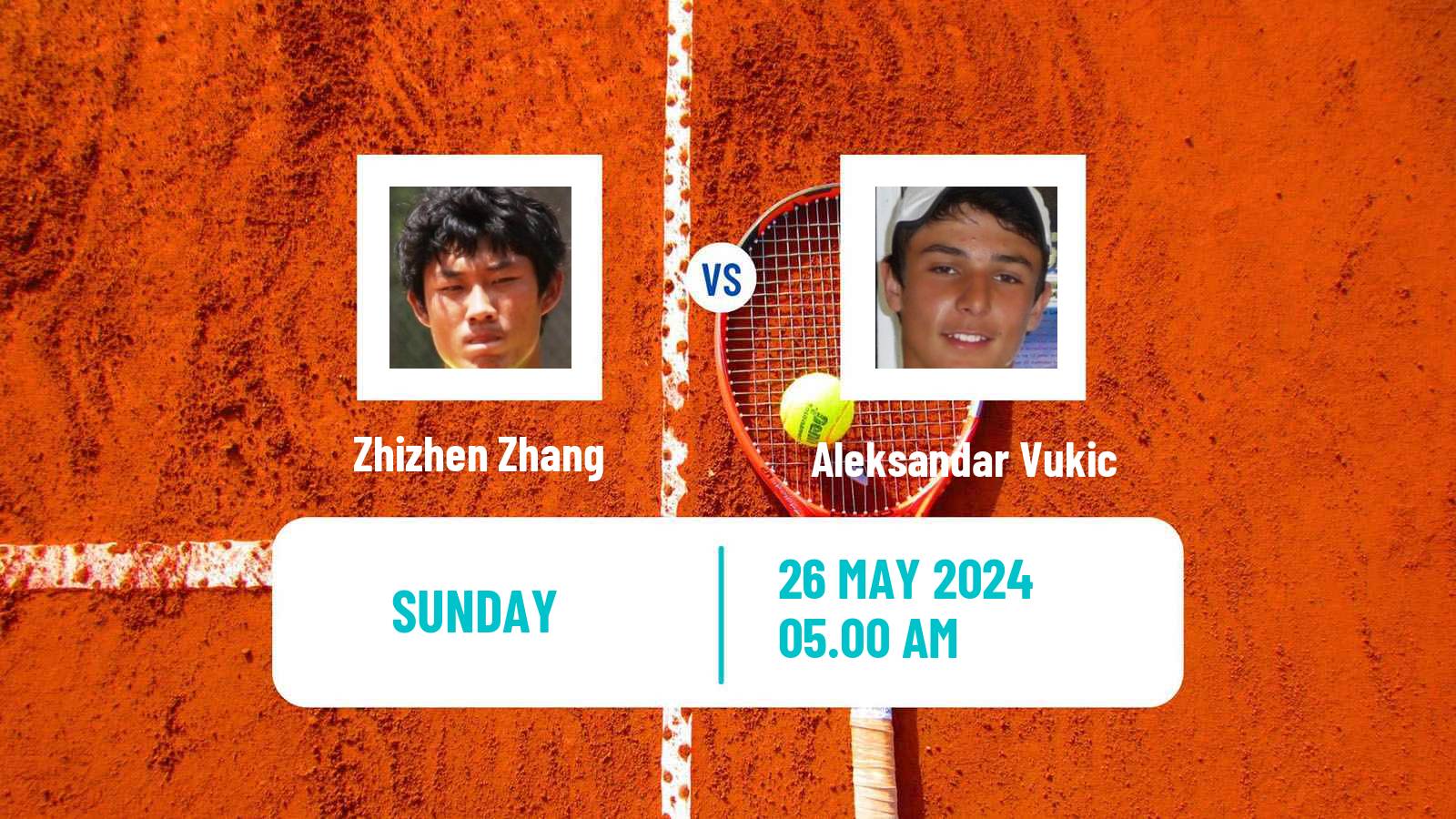 Tennis ATP Roland Garros Zhizhen Zhang - Aleksandar Vukic