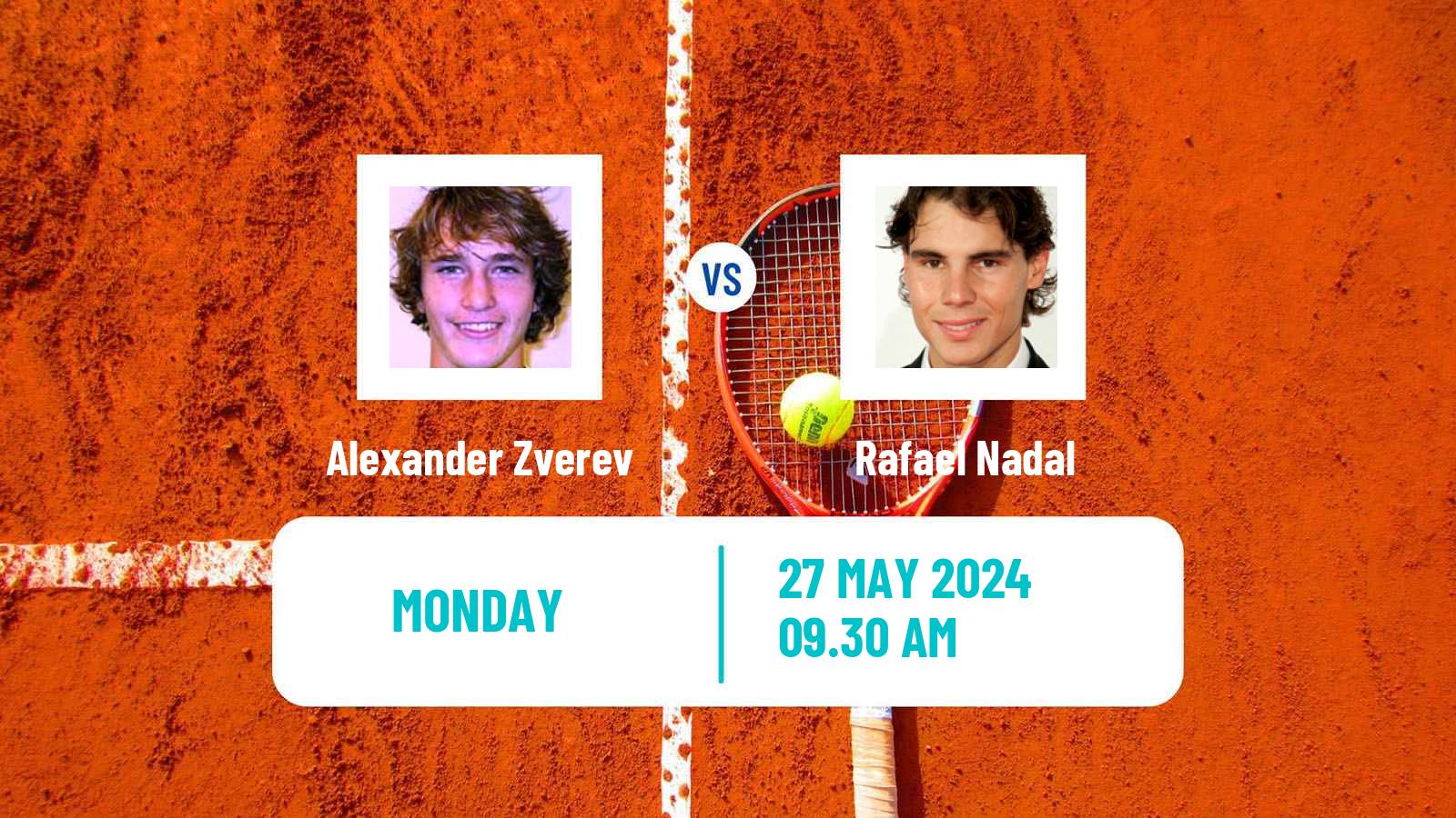 Tennis ATP Roland Garros Alexander Zverev - Rafael Nadal