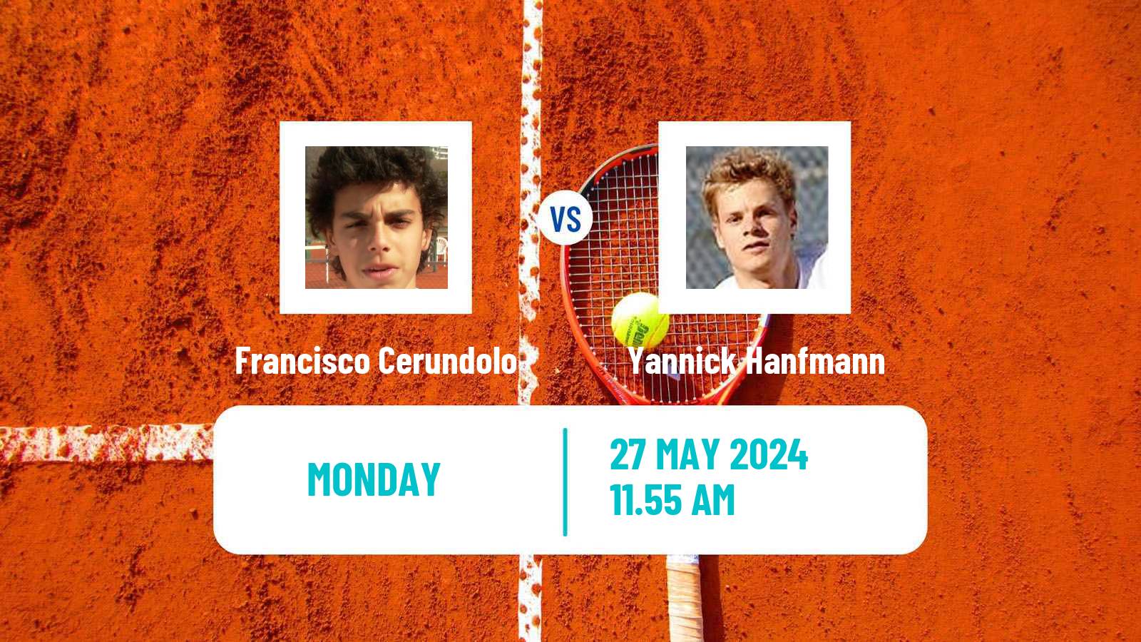 Tennis ATP Roland Garros Francisco Cerundolo - Yannick Hanfmann
