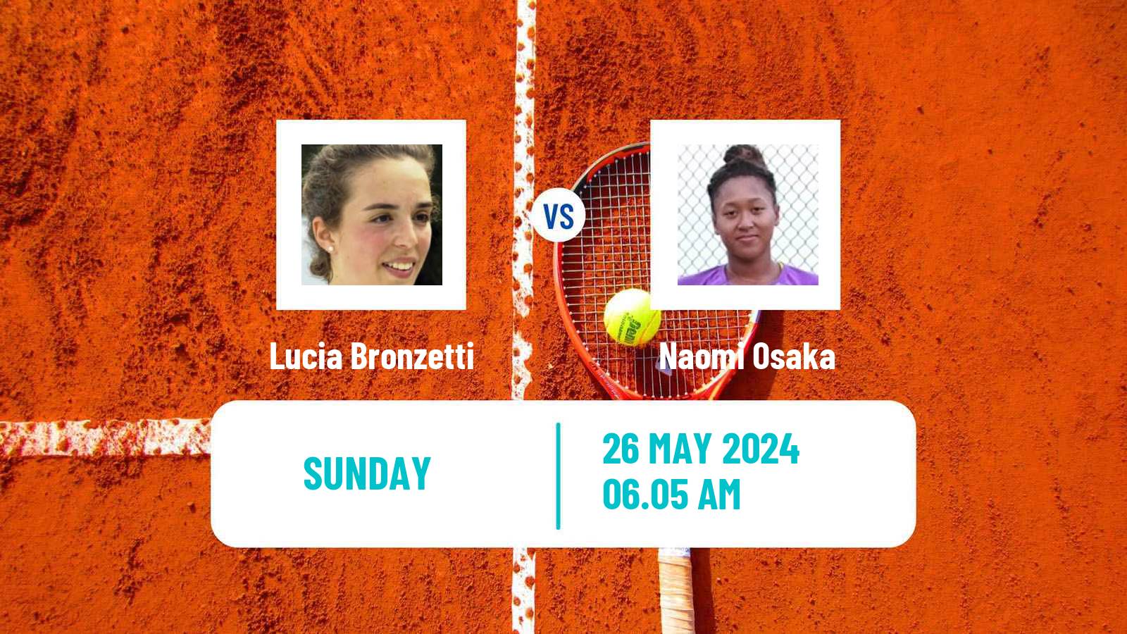 Tennis WTA Roland Garros Lucia Bronzetti - Naomi Osaka