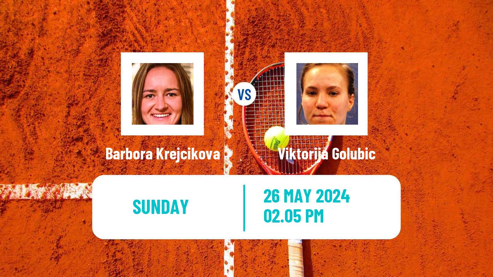 Tennis WTA Roland Garros Barbora Krejcikova - Viktorija Golubic
