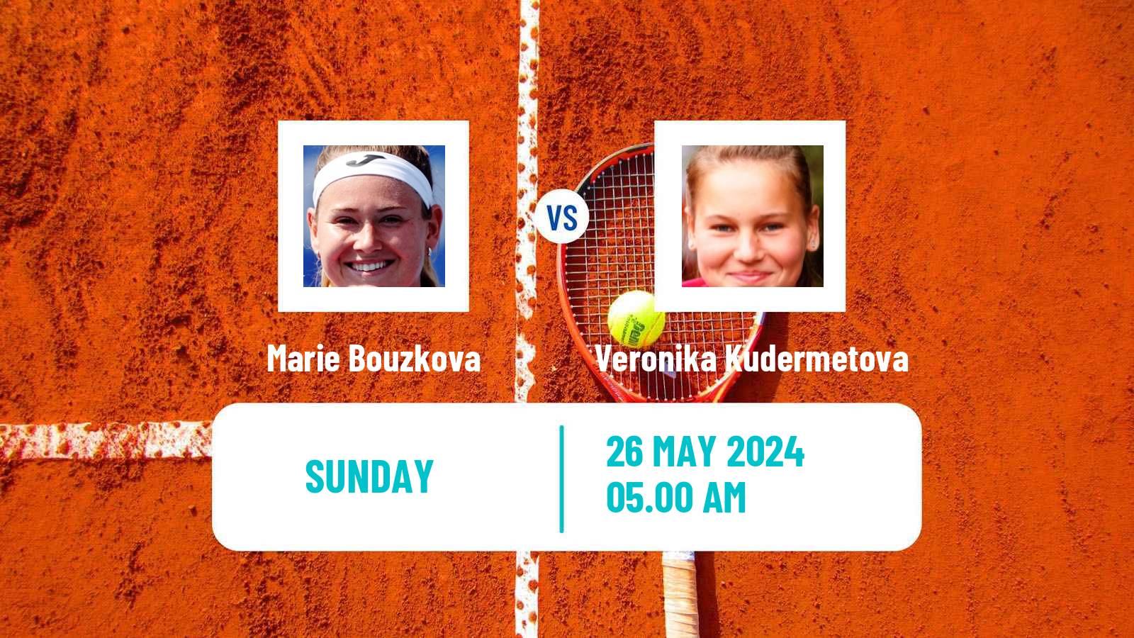 Tennis WTA Roland Garros Marie Bouzkova - Veronika Kudermetova
