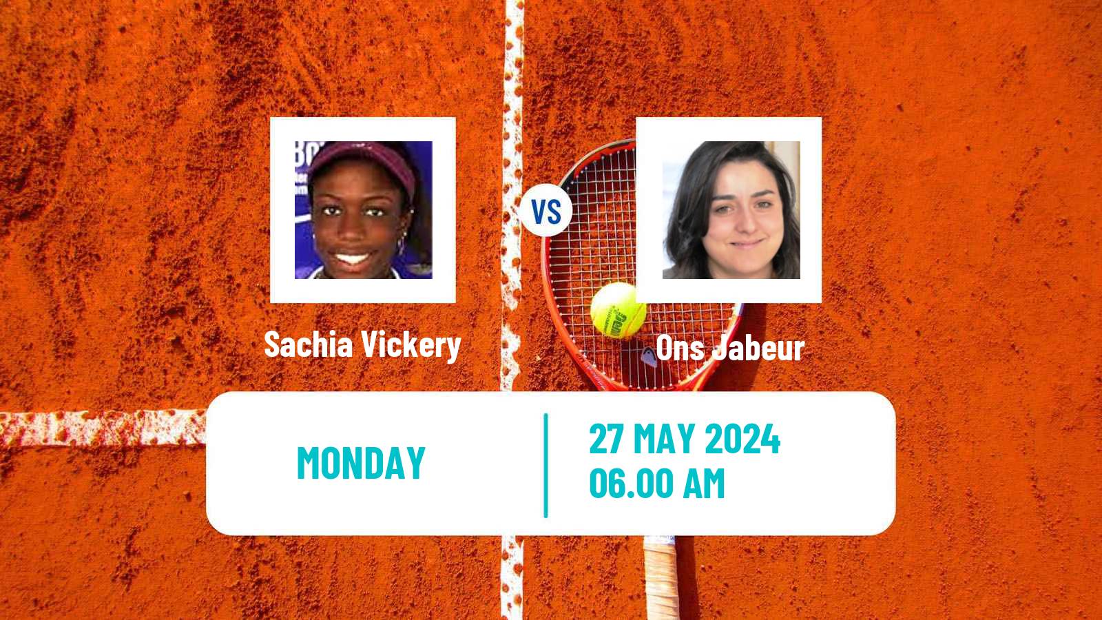 Tennis WTA Roland Garros Sachia Vickery - Ons Jabeur