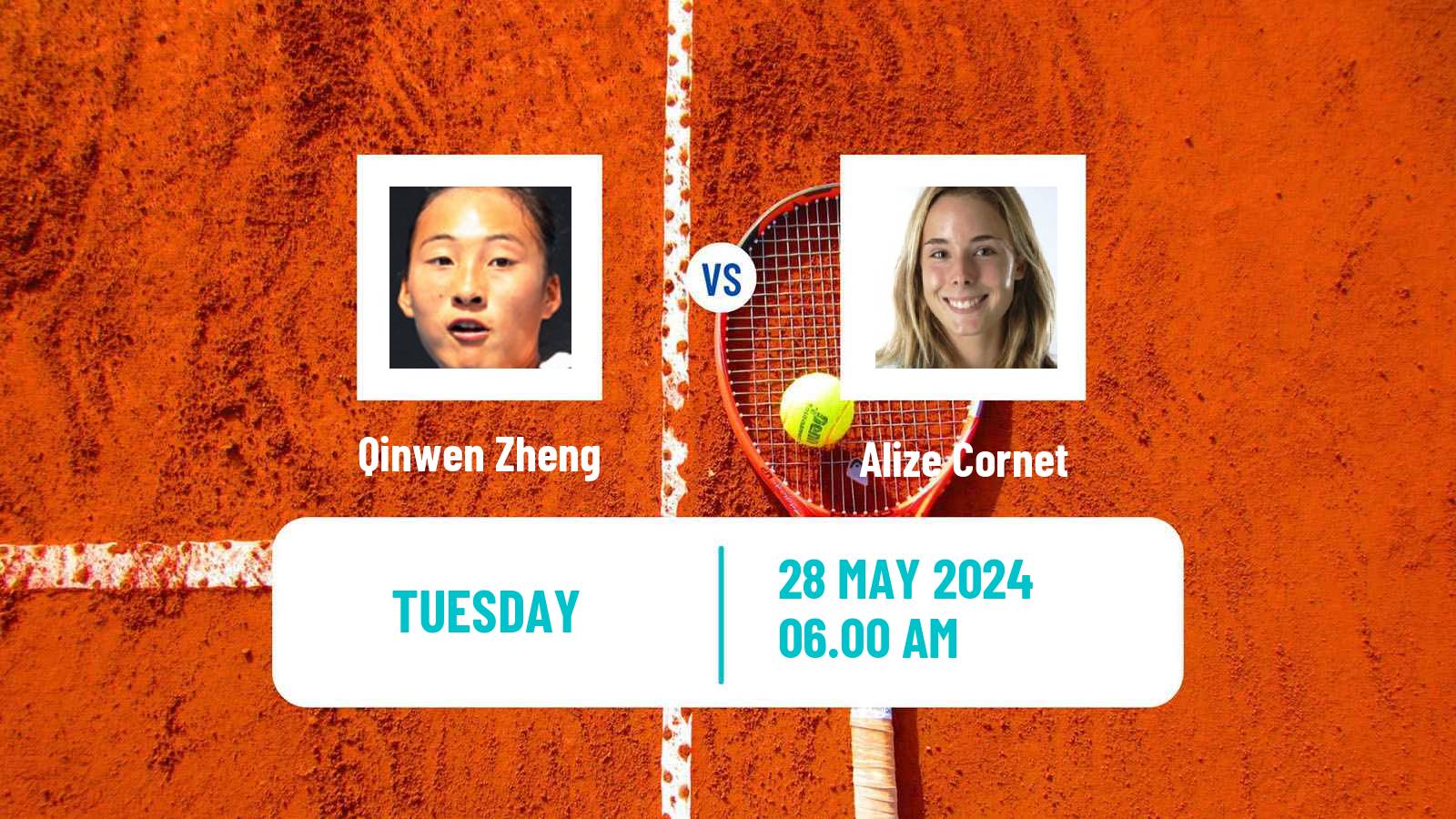 Tennis WTA Roland Garros Qinwen Zheng - Alize Cornet