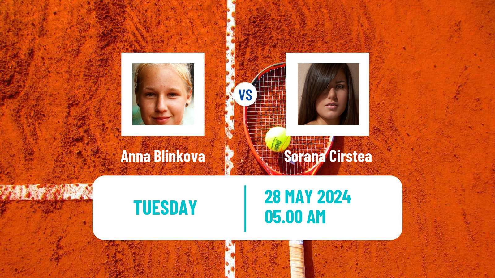 Tennis WTA Roland Garros Anna Blinkova - Sorana Cirstea
