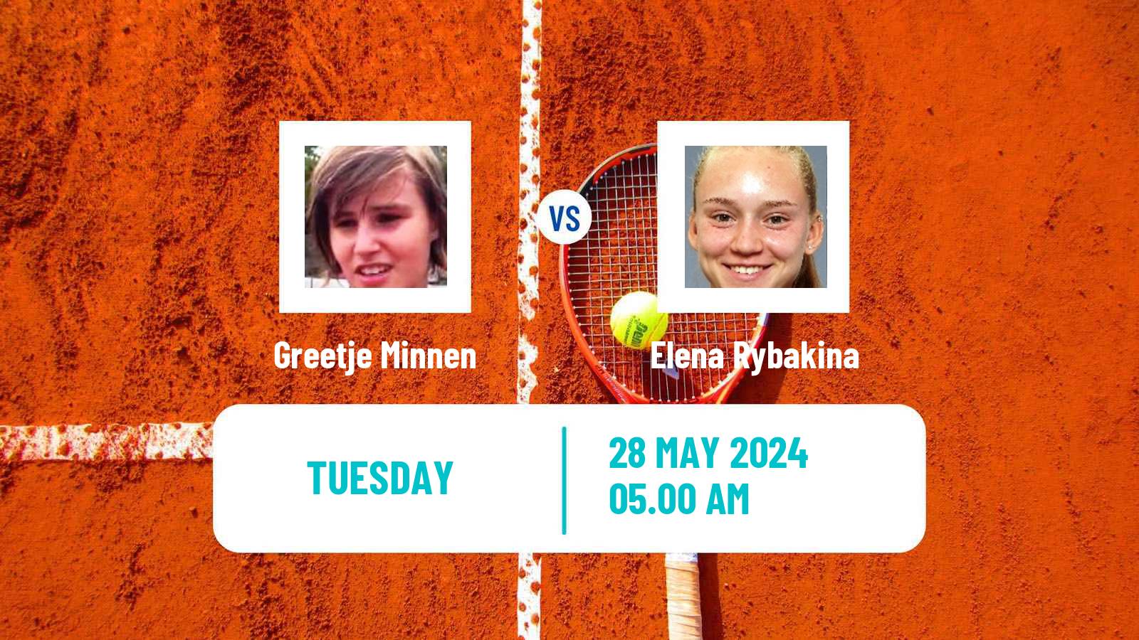 Tennis WTA Roland Garros Greetje Minnen - Elena Rybakina