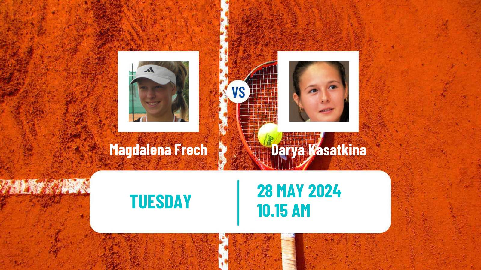 Tennis WTA Roland Garros Magdalena Frech - Darya Kasatkina