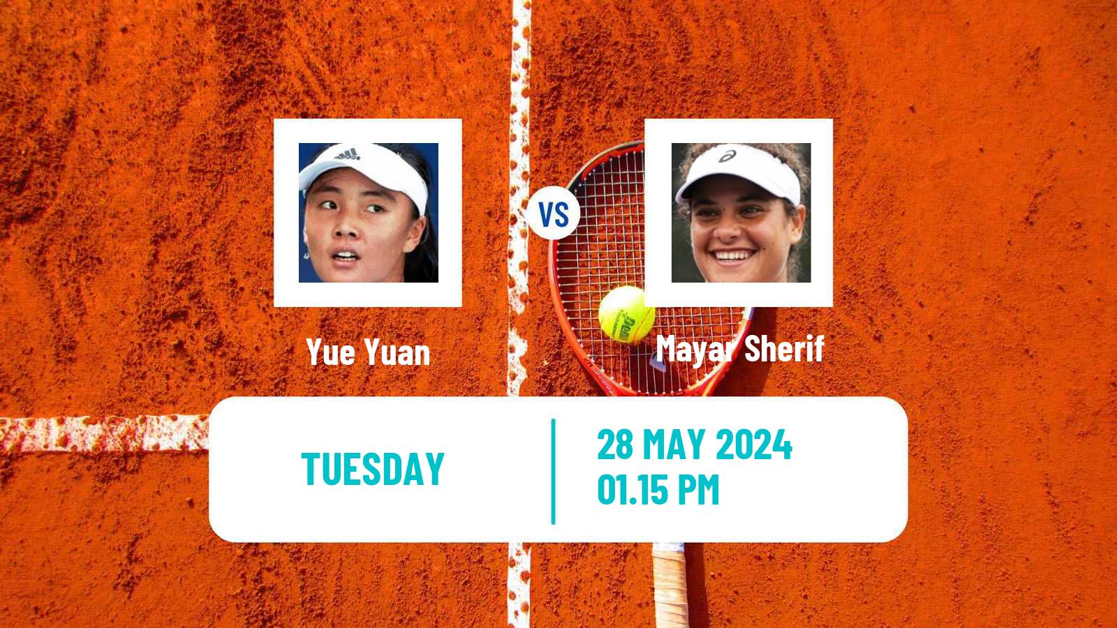 Tennis WTA Roland Garros Yue Yuan - Mayar Sherif
