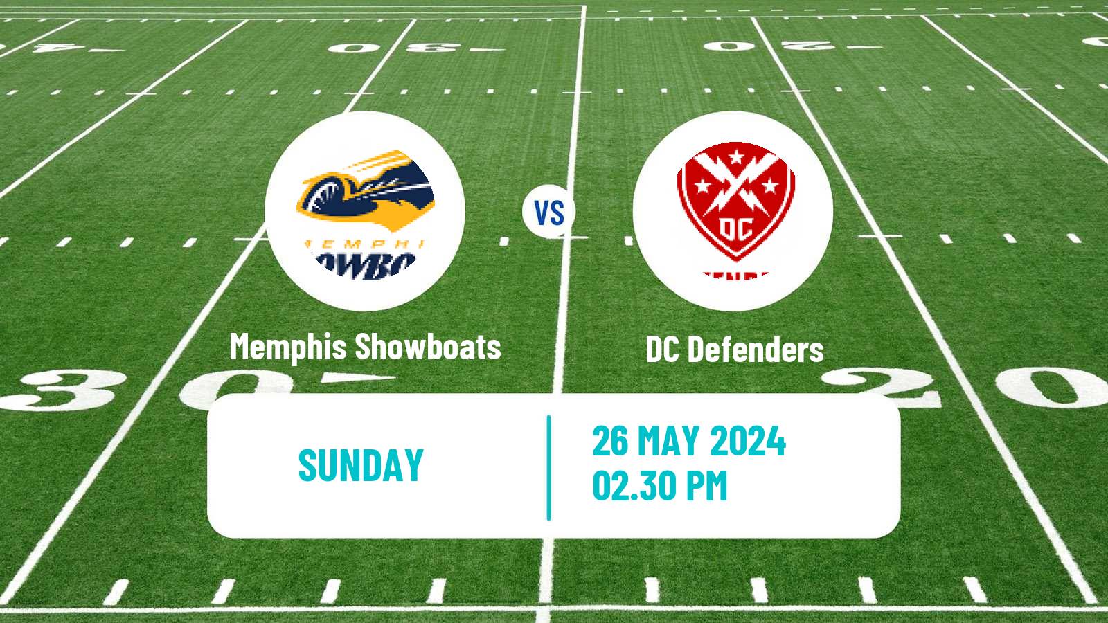 American football UFL Memphis Showboats - DC Defenders