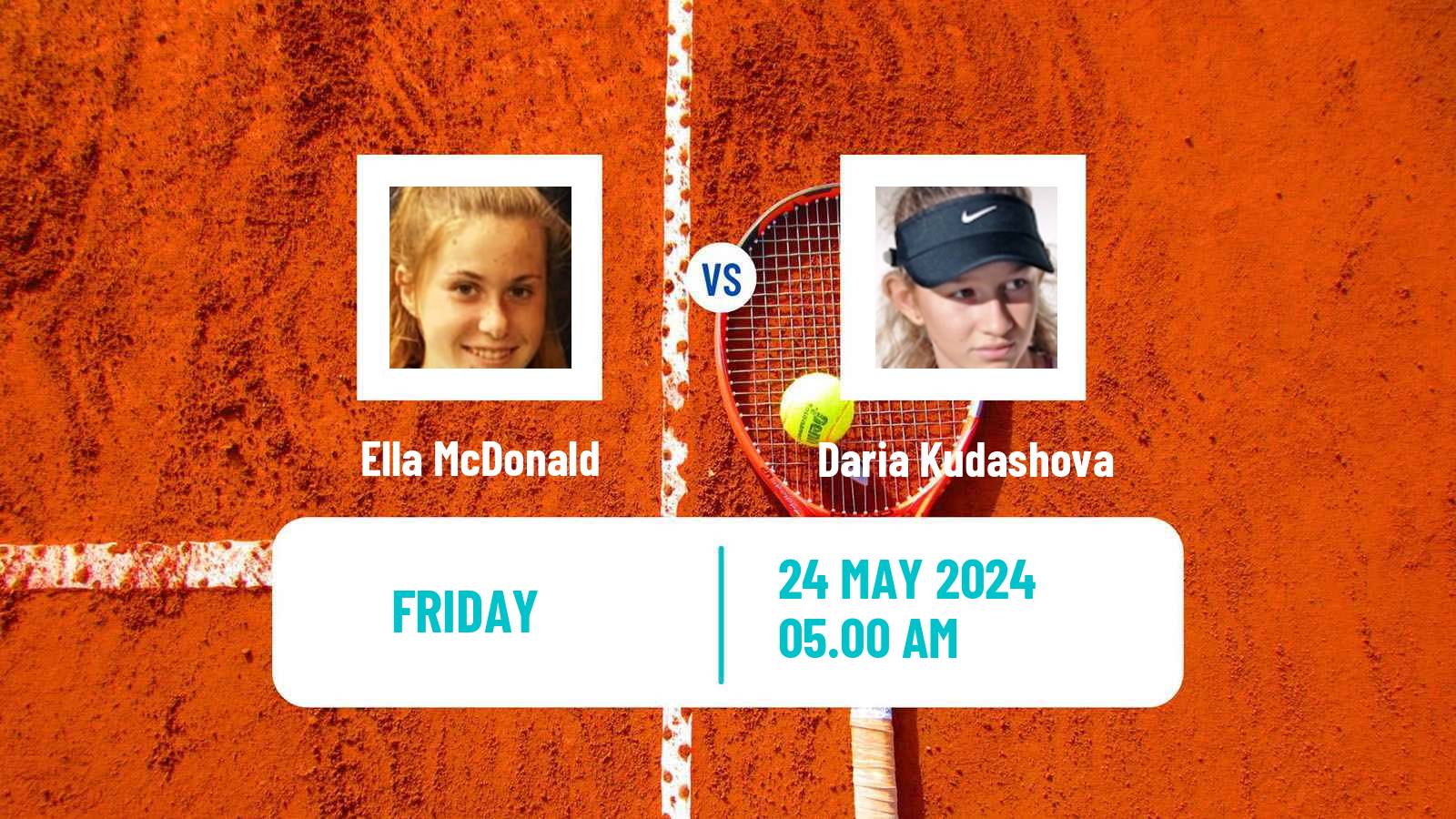 Tennis ITF W15 Monastir 19 Women Ella McDonald - Daria Kudashova