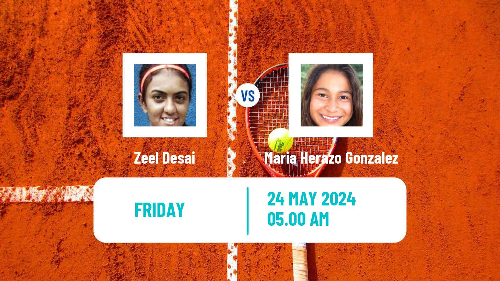 Tennis ITF W15 Monastir 19 Women Zeel Desai - Maria Herazo Gonzalez