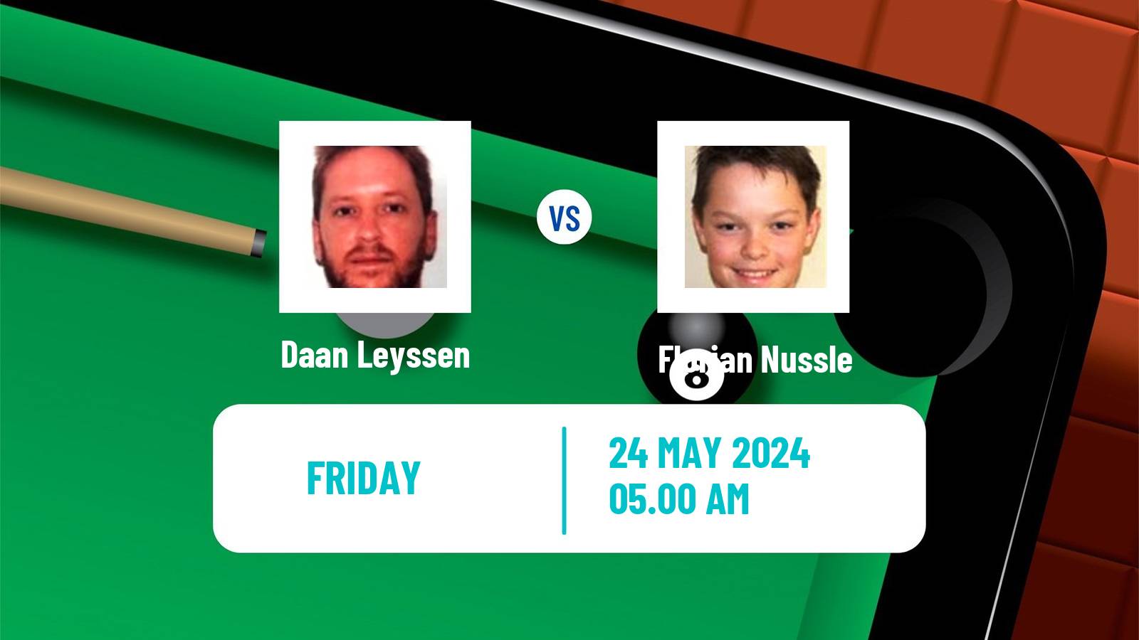 Snooker Qualifying School 1 Daan Leyssen - Florian Nussle