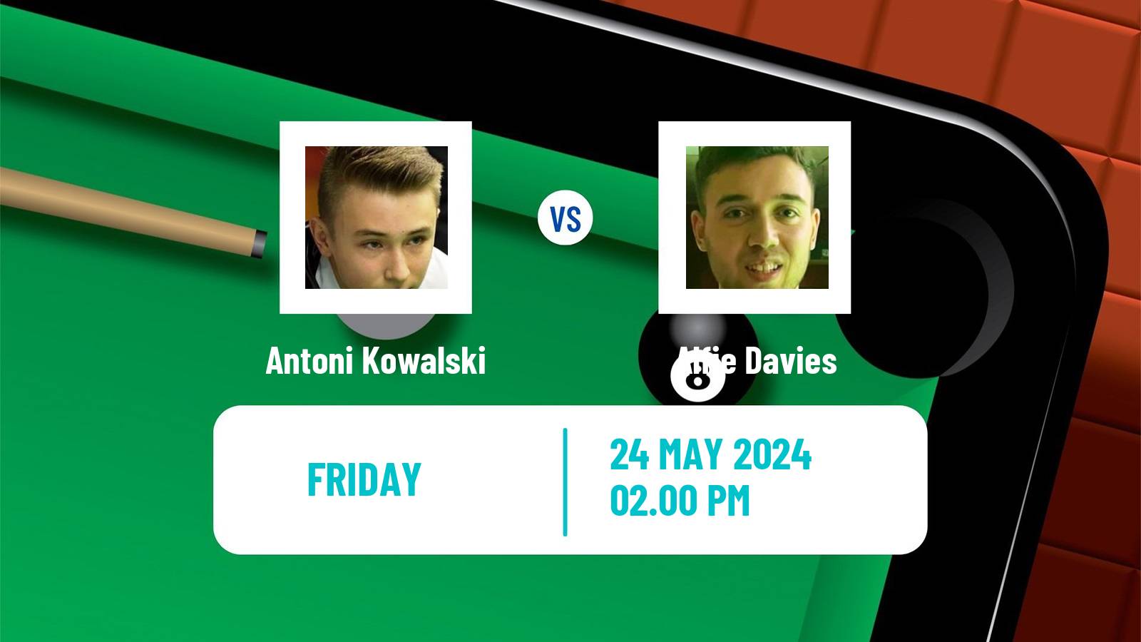 Snooker Qualifying School 1 Antoni Kowalski - Alfie Davies