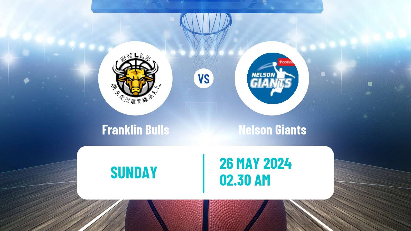 Basketball New Zealand NBL Franklin Bulls - Nelson Giants