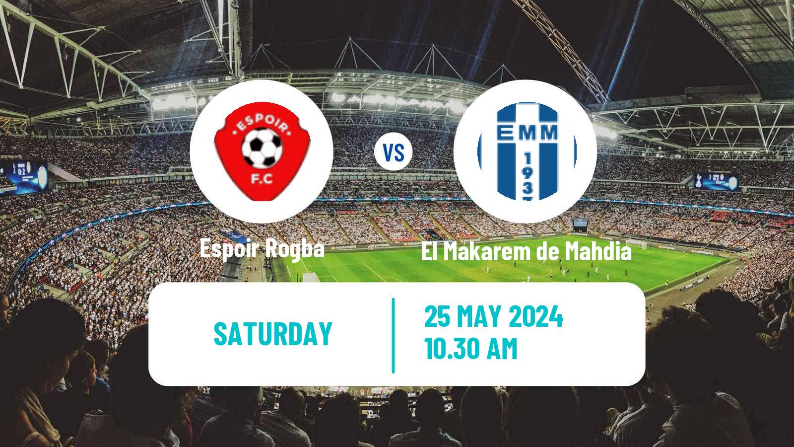 Soccer Tunisian Ligue 2 Espoir Rogba - El Makarem de Mahdia