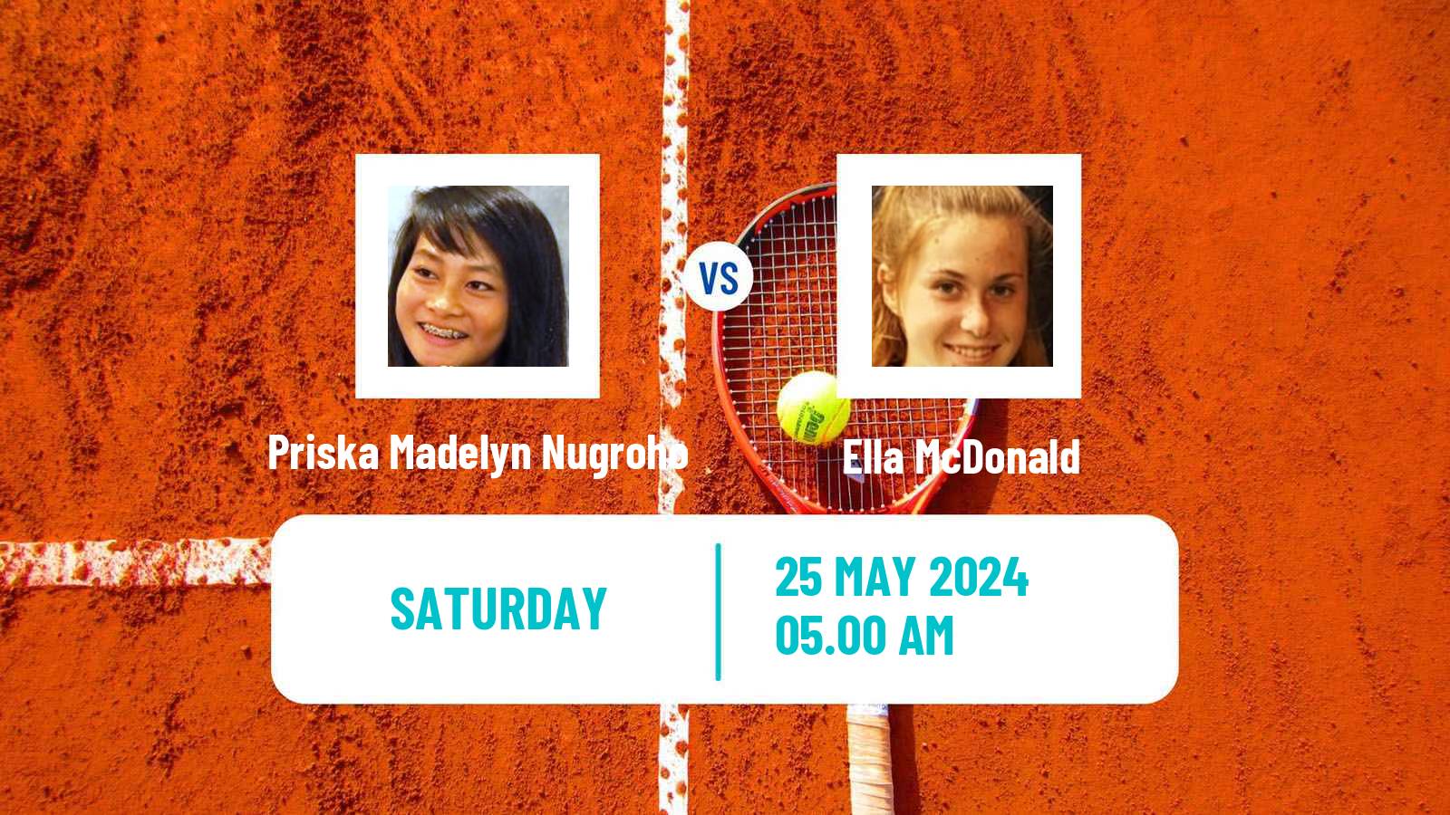 Tennis ITF W15 Monastir 19 Women Priska Madelyn Nugroho - Ella McDonald