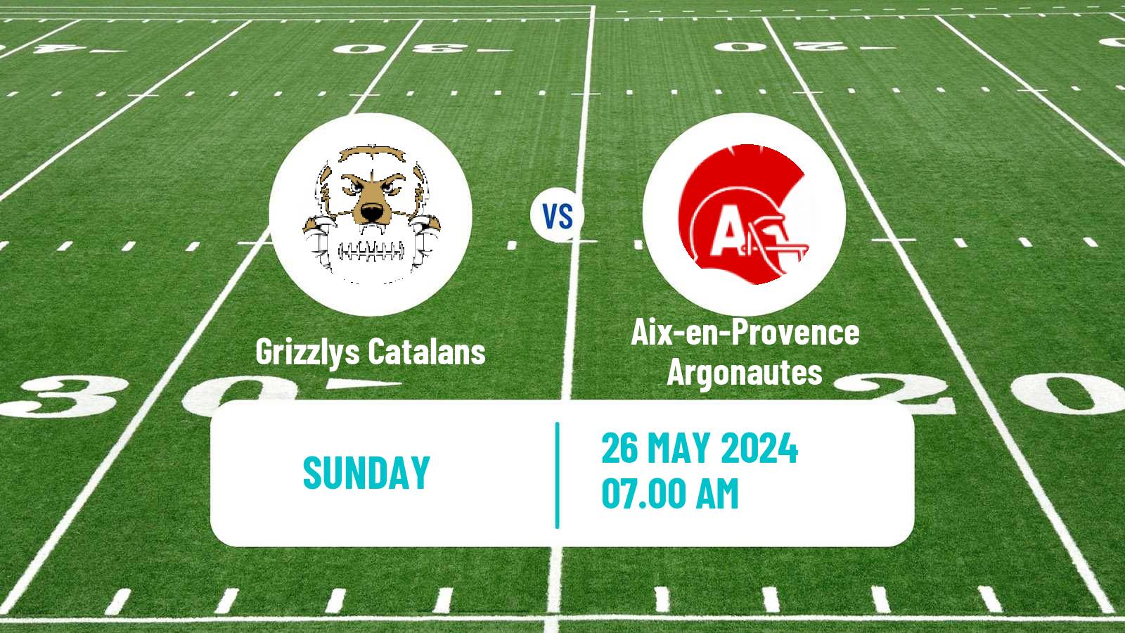 American football French Championnat Elite American Football Grizzlys Catalans - Aix-en-Provence Argonautes