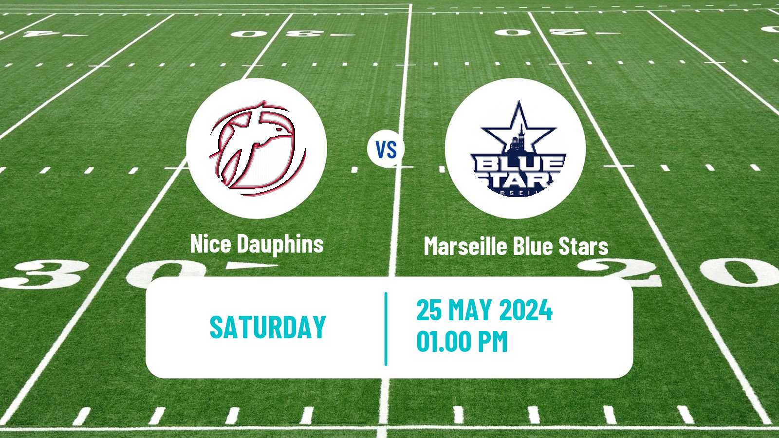 American football French Championnat Elite American Football Nice Dauphins - Marseille Blue Stars