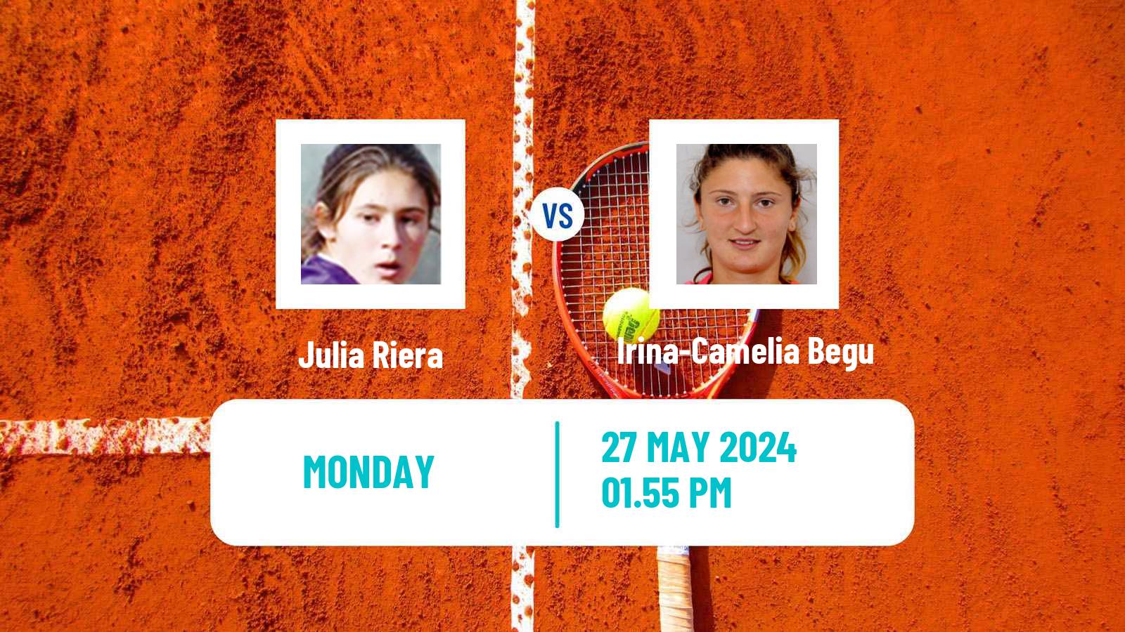 Tennis WTA Roland Garros Julia Riera - Irina-Camelia Begu