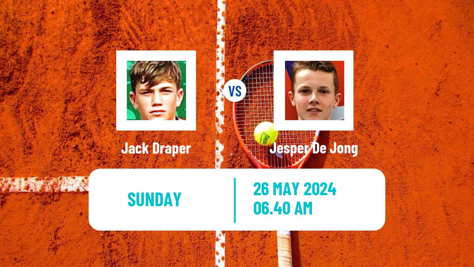 Tennis ATP Roland Garros Jack Draper - Jesper De Jong
