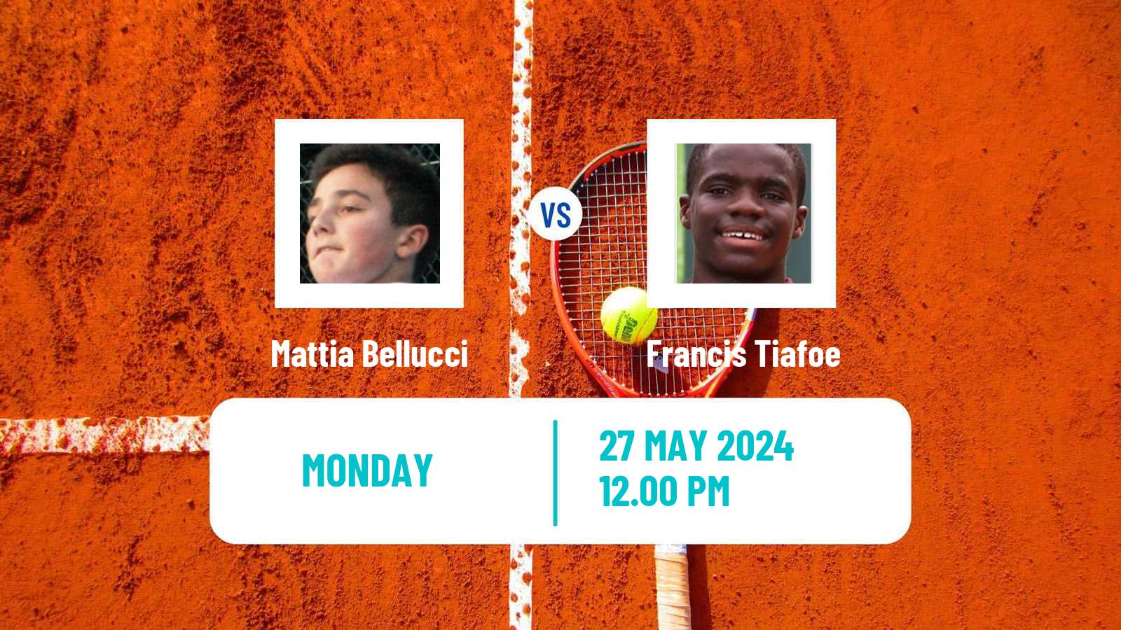 Tennis ATP Roland Garros Mattia Bellucci - Francis Tiafoe