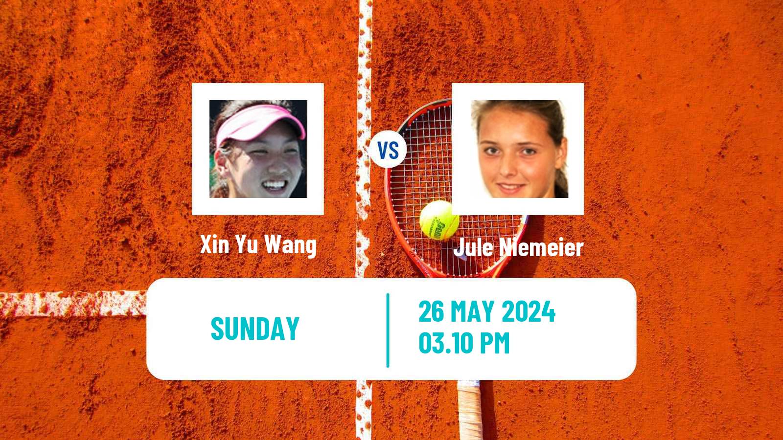 Tennis WTA Roland Garros Xin Yu Wang - Jule Niemeier