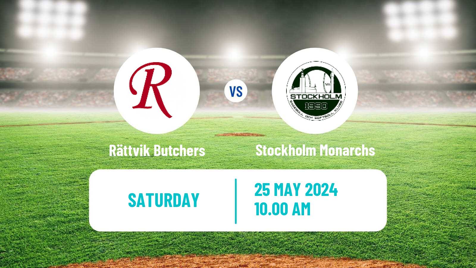 Baseball Swedish Elitserien Baseball Rättvik Butchers - Stockholm Monarchs