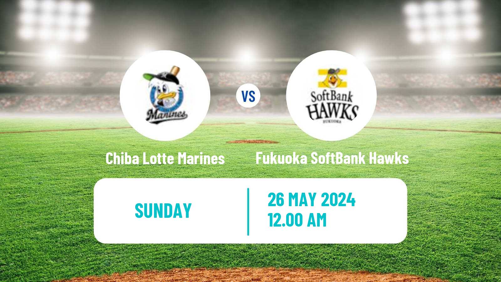 Baseball NPB Chiba Lotte Marines - Fukuoka SoftBank Hawks