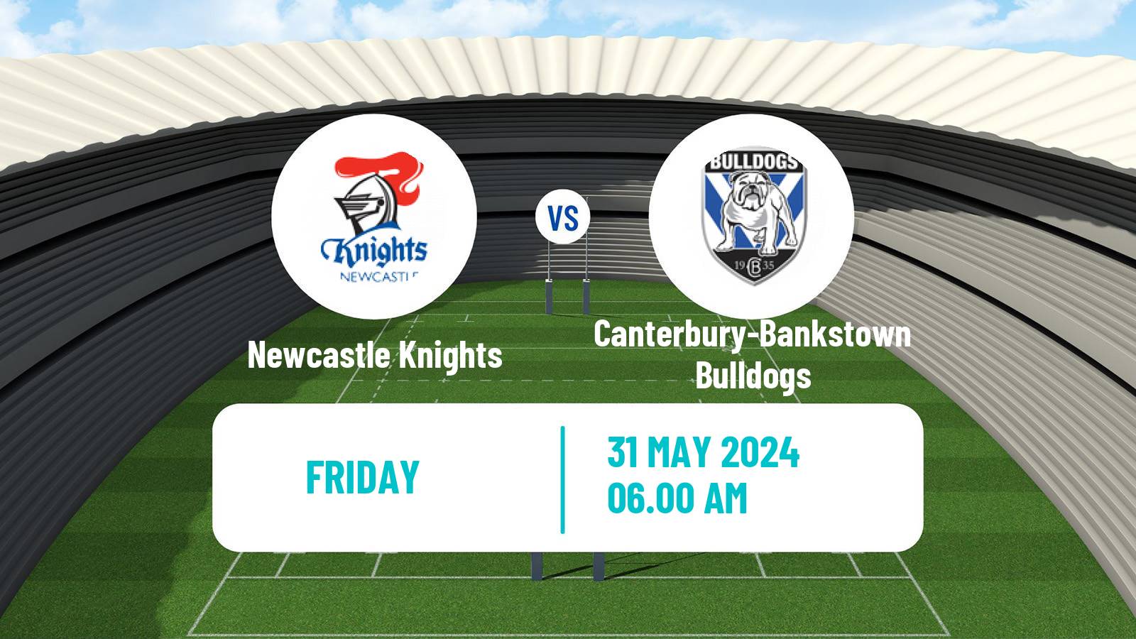 Rugby league Australian NRL Newcastle Knights - Canterbury-Bankstown Bulldogs