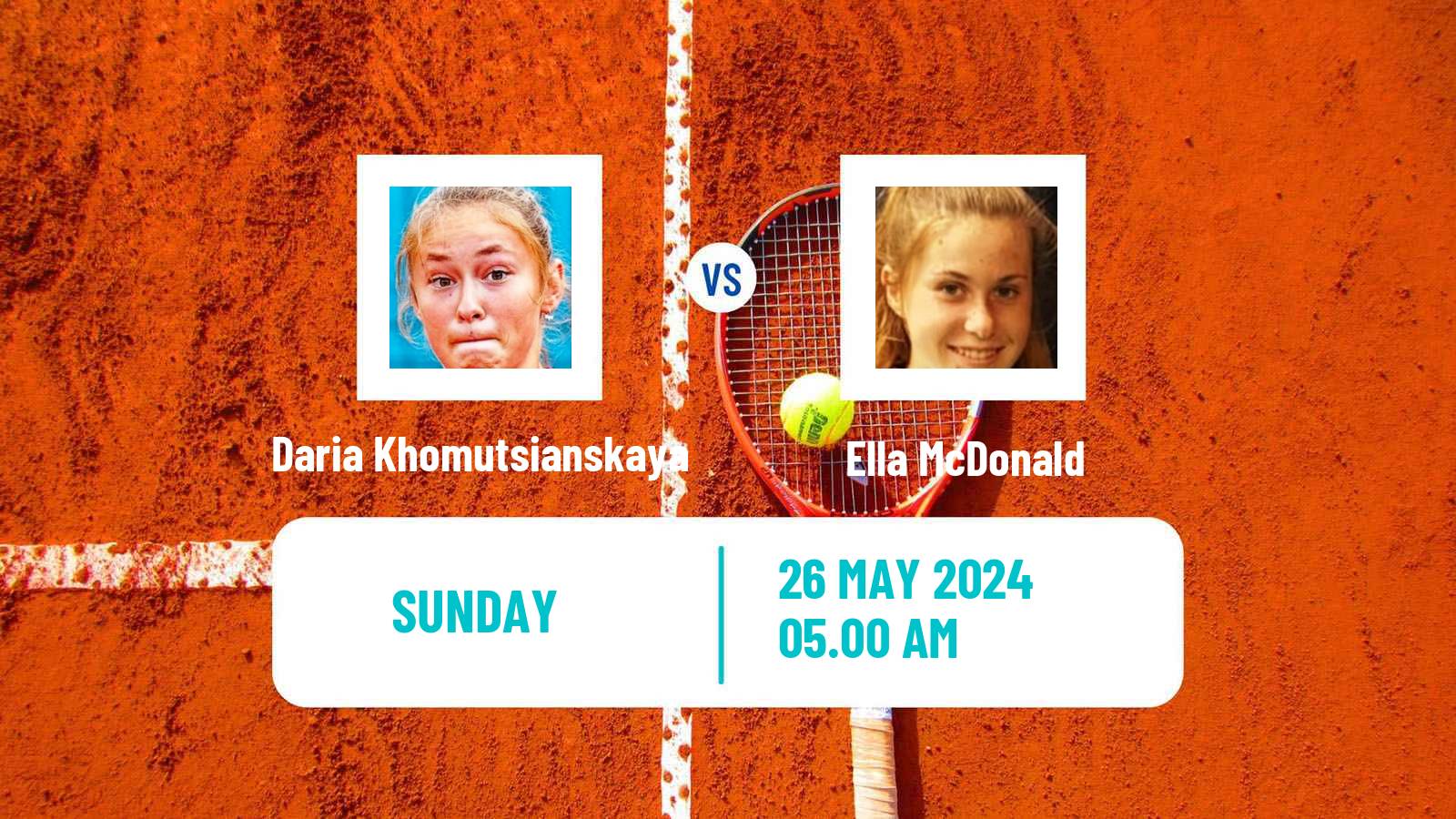Tennis ITF W15 Monastir 19 Women Daria Khomutsianskaya - Ella McDonald