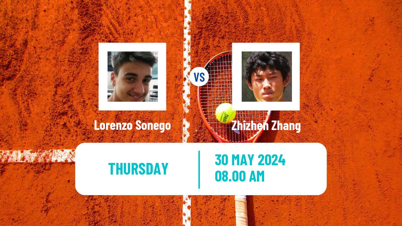 Tennis ATP Roland Garros Lorenzo Sonego - Zhizhen Zhang