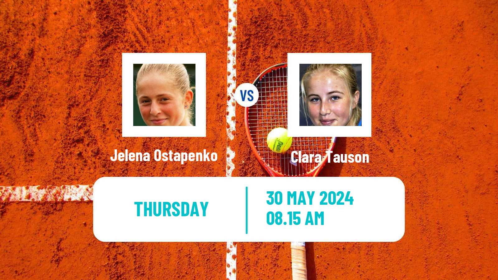 Tennis WTA Roland Garros Jelena Ostapenko - Clara Tauson