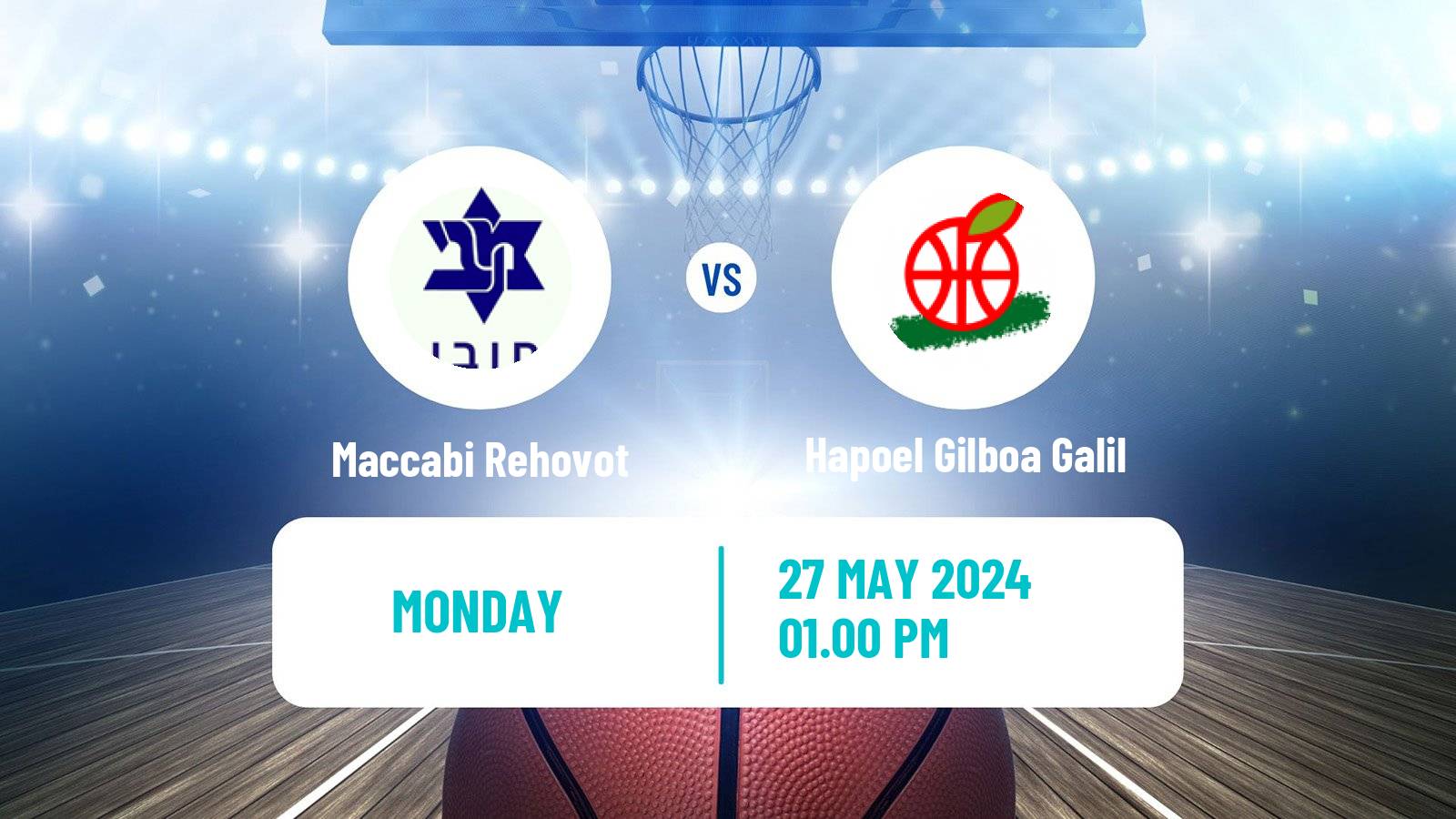 Basketball Israeli Liga Leumit Basketball Maccabi Rehovot - Hapoel Gilboa Galil