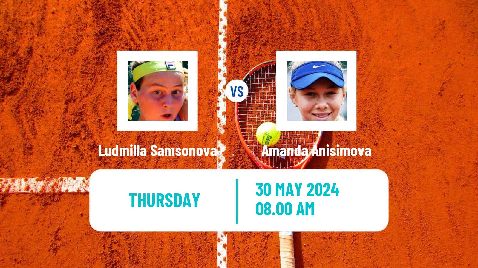 Tennis WTA Roland Garros Ludmilla Samsonova - Amanda Anisimova