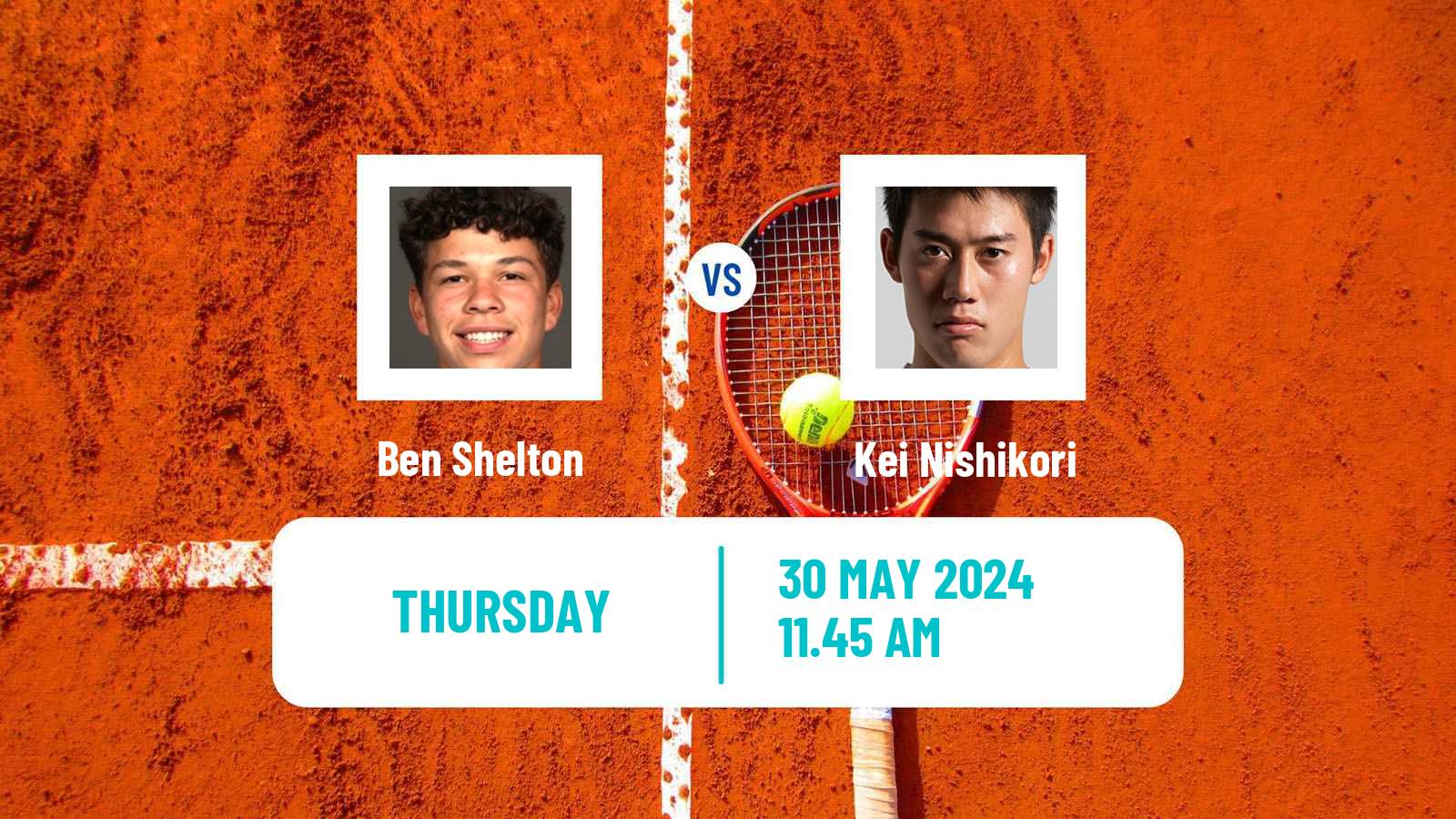 Tennis ATP Roland Garros Ben Shelton - Kei Nishikori