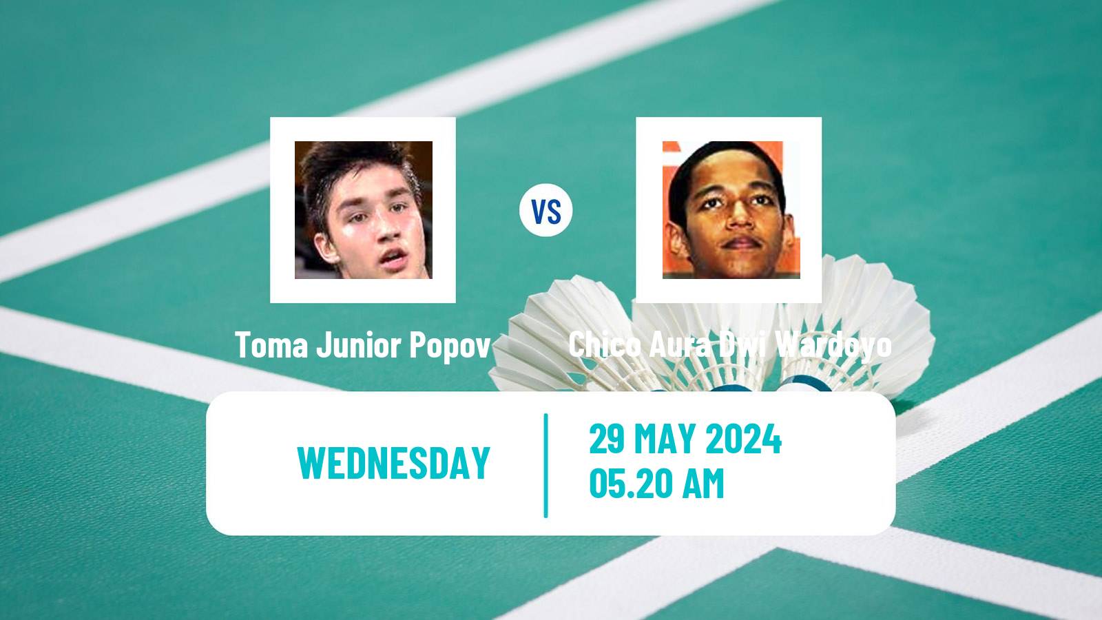 Badminton BWF World Tour Singapore Open Men Toma Junior Popov - Chico Aura Dwi Wardoyo