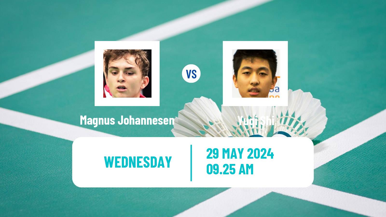 Badminton BWF World Tour Singapore Open Men Magnus Johannesen - Yuqi Shi